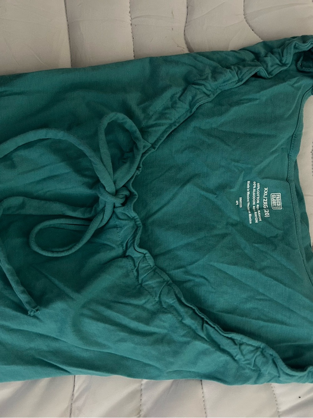 Faded Glory Teal Tie-Front Top